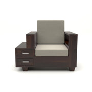 Jorvian Mossy 6 Seater Solid Wood Sofa (Walnut Finish)