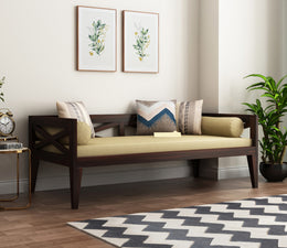 Asenthor Sheesham Wood Divan with Mattress (Honey Finish)