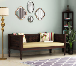 Zevorius Sheesham Wood Divan with Mattress (Honey Finish)