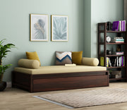Wyntralis Sheesham Wood Storage Divan with Mattress (Honey Finish)