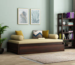 Wyntralis Sheesham Wood Storage Divan with Mattress (Honey Finish)