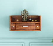 Ulverin Sheesham Wood Home Temple (Honey Finish)