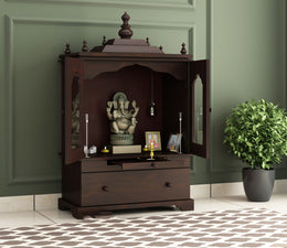 Pextoris Sheesham Wood Home Temple (Honey Finish)
