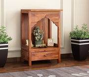 Olvethian Sheesham Wood Home Temple (Honey Finish)