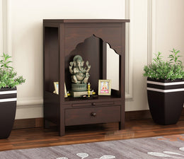 Olvethian Sheesham Wood Home Temple (Honey Finish)
