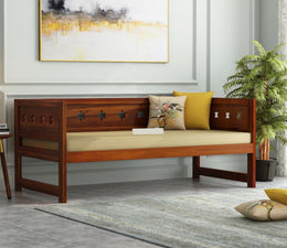 Craxion Sheesham Wood Divan with Mattress (Honey Finish)