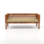 Yokriayn 3 Seater Solid Wood Sofa (Honey Finish)