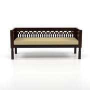 Yokriayn 5 Seater Solid Wood Sofa (Walnut Finish)