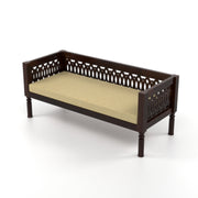 Yokriayn 5 Seater Solid Wood Sofa (Walnut Finish)