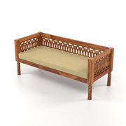 Yokriayn 5 Seater Solid Wood Sofa (Honey Finish)