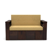 Aryavex Sheesham Wood 2 Seater Sofa Bed With Storage (Walnut Finish)