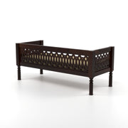 Yokriayn 3 Seater Solid Wood Sofa (Walnut Finish)
