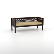 Yokriayn 5 Seater Solid Wood Sofa (Walnut Finish)