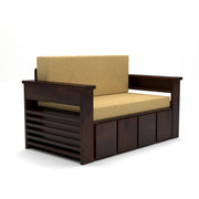 Aryavex Sheesham Wood 2 Seater Sofa Bed With Storage (Walnut Finish)