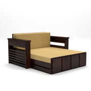 Aryavex Sheesham Wood 2 Seater Sofa Bed With Storage (Walnut Finish)
