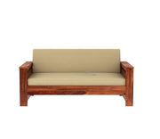 Jenthoris 2 Seater Solid Wood Sofa (Honey Finish)