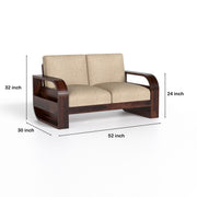 Curve 7 Seater Solid Wood Sofa (Walnut Finish)