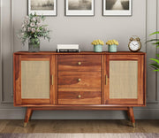 Wynthralis Sheesham Wood Cabinet and Sideboard (Honey Finish)