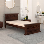 Golveris Sheesham Wood Single Size Bed (Honey Finish)
