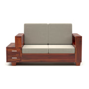 Jorvian Mossy 6 Seater Solid Wood Sofa (Honey Finish)