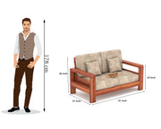 New Outer 7 Seater Solid Wood Sofa (Honey Finish)