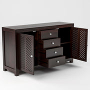 Uxenthor Sheesham Wood Cabinet and Sideboard (Walnut Finish)