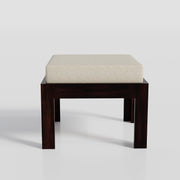 Solinvale Solid Sheesham Wood Coffee Table with 4 Cushioned Stools – Walnut Finish