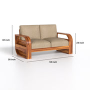 Curve 7 Seater Solid Wood Sofa (Honey Finish)