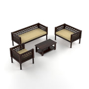Yokriayn 6 Seater Solid Wood Sofa (Walnut Finish)