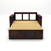 Aryavex Sheesham Wood 2 Seater Sofa Bed With Storage (Walnut Finish)