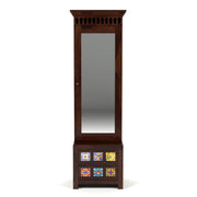Gendrin Sheesham Wood Dressing Table with Mirror and Drawers (Walnut Finish)
