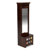 Gendrin Sheesham Wood Dressing Table with Mirror and Drawers (Walnut Finish)