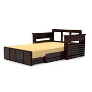 Aryavex Sheesham Wood 2 Seater Sofa Bed With Storage (Walnut Finish)