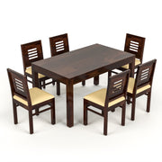 Ravendor Sheesham Wood Dining Set 6 Seater (Walnut Finish)