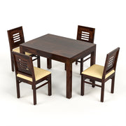 Ravendor Sheesham Wood Dining Set 4 Seater (Walnut Finish)