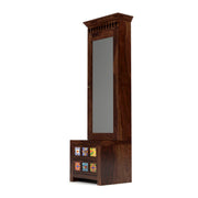 Gendrin Sheesham Wood Dressing Table with Mirror and Drawers (Walnut Finish)