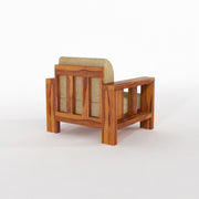 Outer 6 Seater Solid Wood Sofa (Honey Finish)
