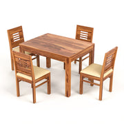 Ravendor Sheesham Wood Dining Set 4 Seater (Honey Finish)