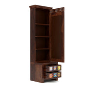 Gendrin Sheesham Wood Dressing Table with Mirror and Drawers (Walnut Finish)