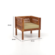 Yokriayn 5 Seater Solid Wood Sofa (Honey Finish)