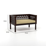 Yokriayn 7 Seater Solid Wood Sofa (Walnut Finish)