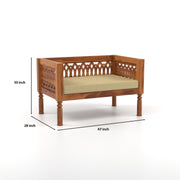 Yokriayn 6 Seater Solid Wood Sofa (Honey Finish)