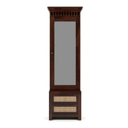 Frovion Sheesham Wood Dressing Table with Mirror and Drawers (Walnut Finish)