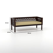 Yokriayn 5 Seater Solid Wood Sofa (Walnut Finish)