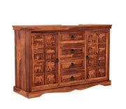 Xorven Sheesham Wood Cabinet and Sideboard (Honey Finish)