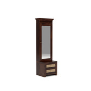 Frovion Sheesham Wood Dressing Table with Mirror and Drawers (Walnut Finish)