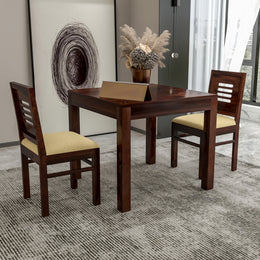 Ravendor Sheesham Wood Dining Set 2 Seater (Walnut Finish)
