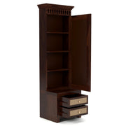 Frovion Sheesham Wood Dressing Table with Mirror and Drawers (Walnut Finish)
