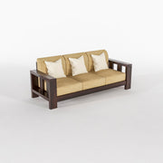 Outer 6 Seater Solid Wood Sofa (Walnut Finish)