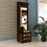 Gendrin Sheesham Wood Dressing Table with Mirror and Drawers (Walnut Finish)